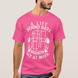 T-shirt Une Vie Derrière Les Bars Barbells Squat Rack Gym