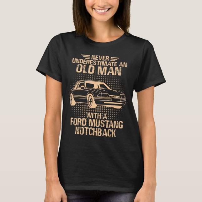 T-shirt Une vieille Ford Mustang 1989 Notchback (Devant)