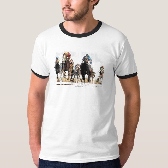 T-shirt Une vraie course de cheval (Devant)
