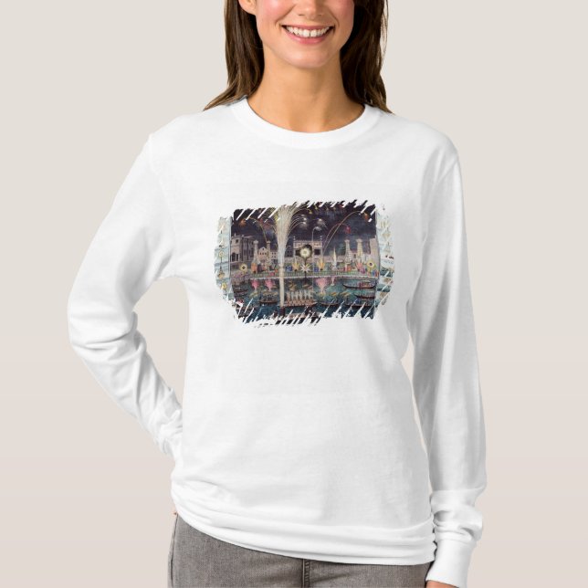 T-shirt Une vue du Feu-workes et des illuminations (Devant)