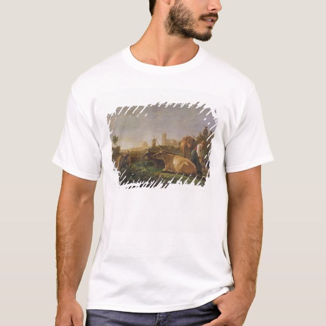 T-shirt Une vue éloignée de Dordrecht (Devant)