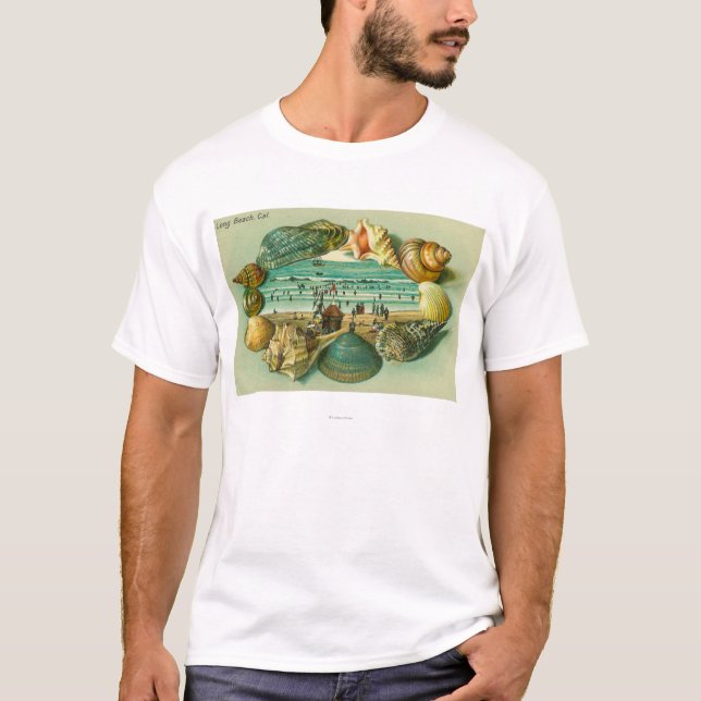 T-shirt Une vue pittoresque encadrée avec des coquilles de (Devant)