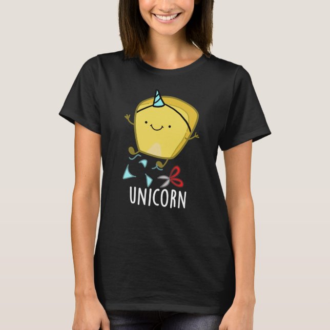 T-shirt Uni-corn Funny Corn Pun Dark BG (Devant)