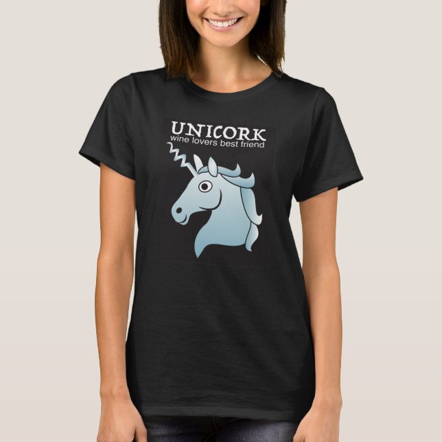 T-shirt UNICORK, wine lovers best friend (Devant)