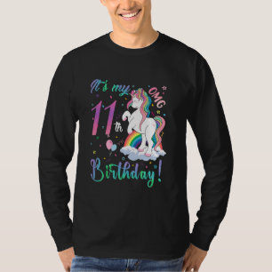 T-shirt Unicorn 11e anniversaire filles 11 ans Unicorn L
