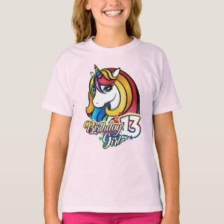 T-shirt Unicorn 13th Birthday pour filles.