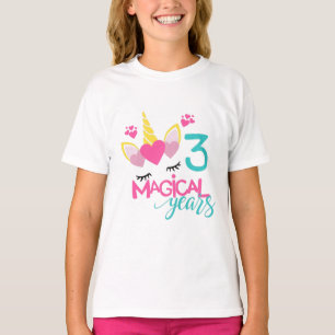 T-shirt Unicorn 3 Magical Years Shirt