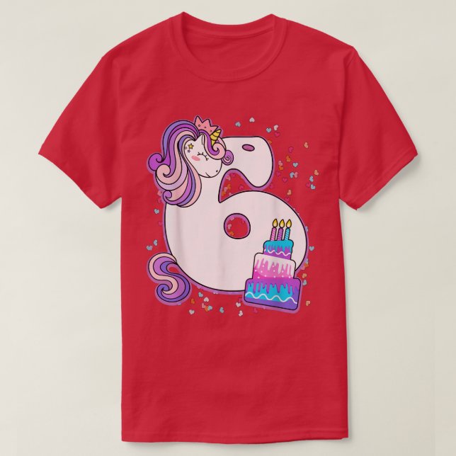 T-shirt Unicorn 6e anniversaire filles 6 ans Sith Annivers (Design devant)