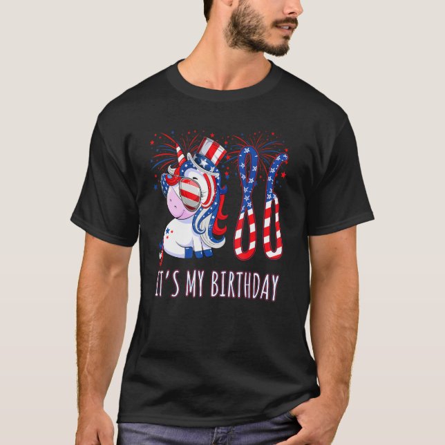 T-shirt Unicorn 86e anniversaire 4 juillet Nouvel An 86 an (Devant)