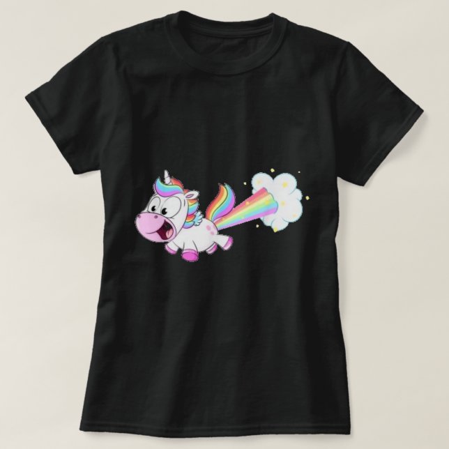 T-shirt Unicorn à la farine Funny Rainbow Farts (Design devant)