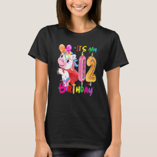 T-shirt Unicorn Anniversaire C'est mon 12ème anniversaire