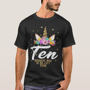 T-shirt Unicorn Anniversaire fille pour 10 ans 10ème