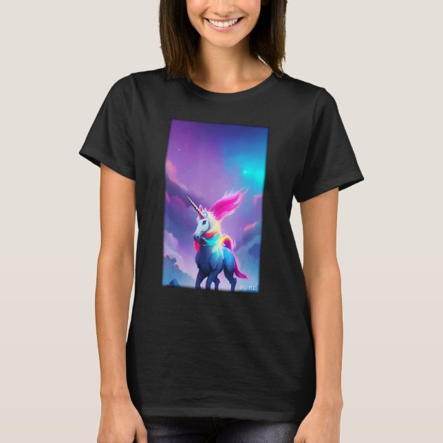T-shirt Unicorn Arc en Ciel magique Conte de fées Fabrique (Devant)