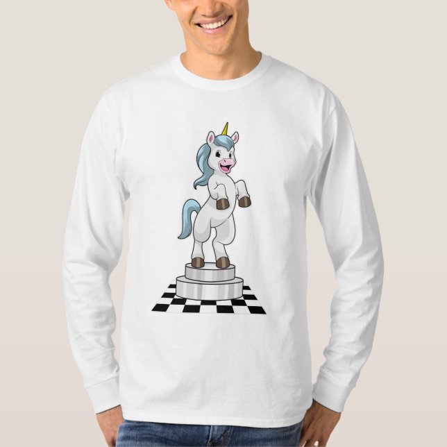 T-shirt Unicorn at Chess (Devant)