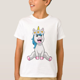 T-shirt Unicorn avec Flowers Daisy