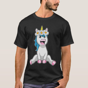 T-shirt Unicorn avec Flowers Daisy