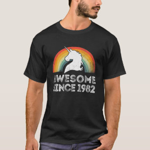 T-shirt Unicorn Awesome Depuis 1982 40E Anniversaire 40 An