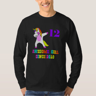 T-shirt Unicorn Awesome Girl Née En 2010 Anniversaire