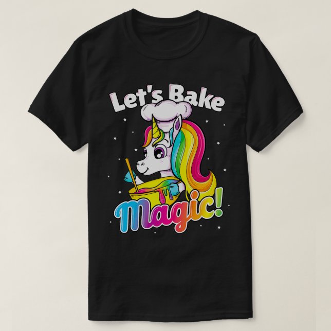 T-shirt Unicorn Baking Rainbow Cupcake Cake Girl Cadeau Co (Design devant)