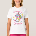 T-shirt Unicorn Birthday Girl Third Shirt<br><div class="desc">Célébrez l'anniversaire avec ce t-shirt spécial,  design spécial et personnalisé</div>