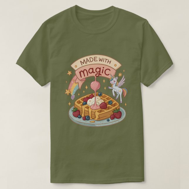 T-shirt Unicorn Breakfast Adventure : Cascades de sirop &  (Design devant)