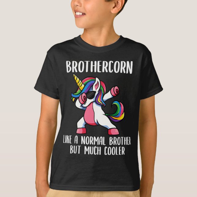 T-shirt Unicorn Brother Girl Birthday Party (Devant)