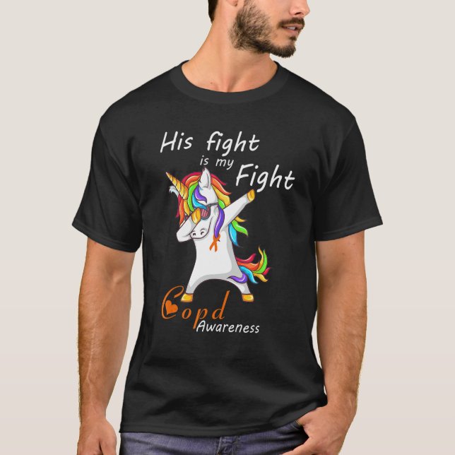 T-shirt Unicorn COPD His Fight Is My Fight COPD Awareness  (Devant)