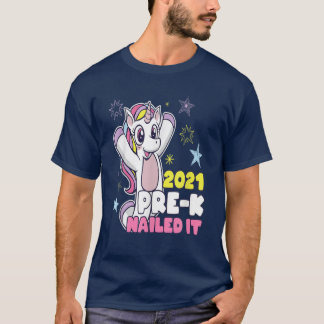 T-shirt Unicorn Cute Girl Graduation pré-K 2021 Préscolair