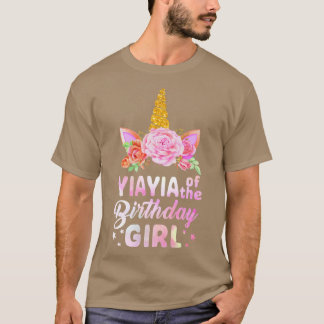 T-shirt Unicorn Cute Yiayia De La Fille Anniversaire Drôle
