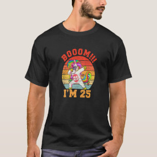 T-shirt Unicorn Dabbing Anniversaire Retro J'ai 25 ans Ann