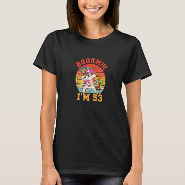 T-shirt Unicorn Dabbing Anniversaire Retro J'ai 53 ans Ann (Devant)