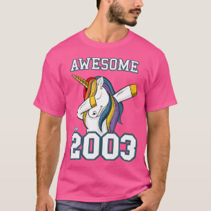 T-shirt Unicorn Dabbing Awesome depuis 2003 Anniversaire D