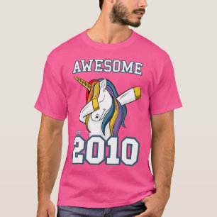 T-shirt Unicorn Dabbing Awesome depuis 2010 Anniversaire H