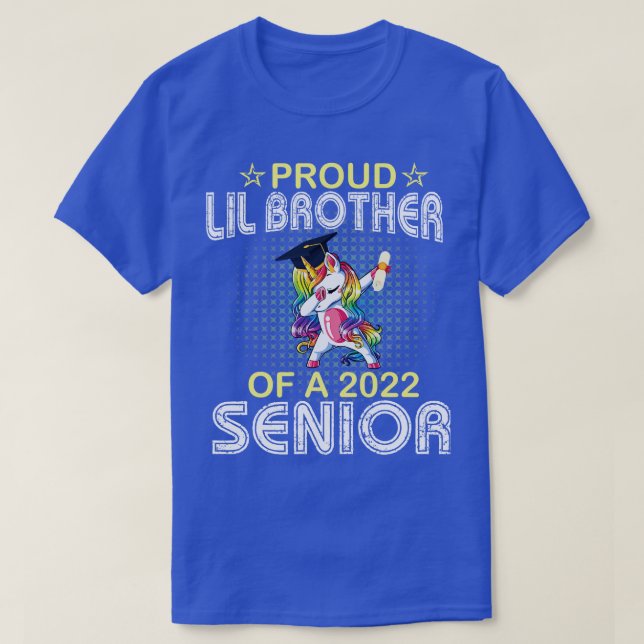 T-shirt Unicorn Dabbing Fière Lil Frère D'Un Senior 2022 (Design devant)