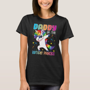 T-shirt Unicorn Dabbing Papa De L'Anniversaire Princesse G