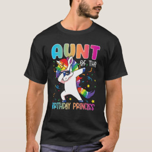 T-shirt Unicorn Dabbing Tante De La Princesse D'Anniversai
