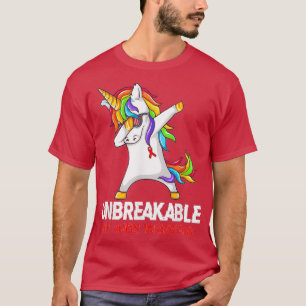 T-shirt Unicorn Dabbing Unbreakable Hiv Aids Guerrier Ribb
