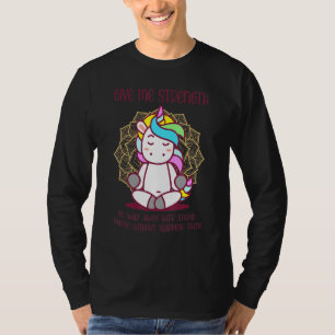 T-shirt Unicorn Donne-Moi La Force De Partir Avec Stupide