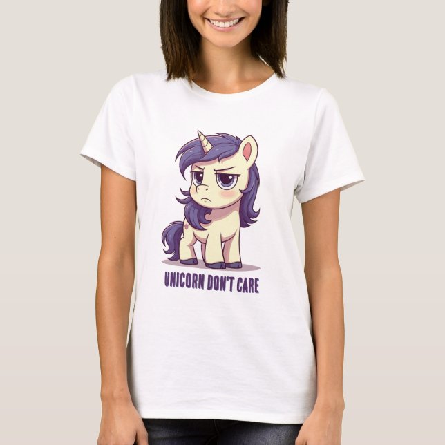 T-shirt Unicorn Don't Care (Devant)