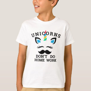 T-shirt Unicorn drôle - 'Je ne fais pas de devoirs