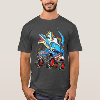 T-shirt Unicorn équitation T rex Monster Truck Boys Girls