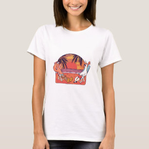 T-shirt Unicorn Flamant rose Beach