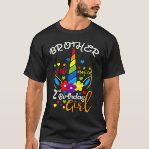 T-shirt Unicorn Frère de la 2ème jumelle fille d'anniversa