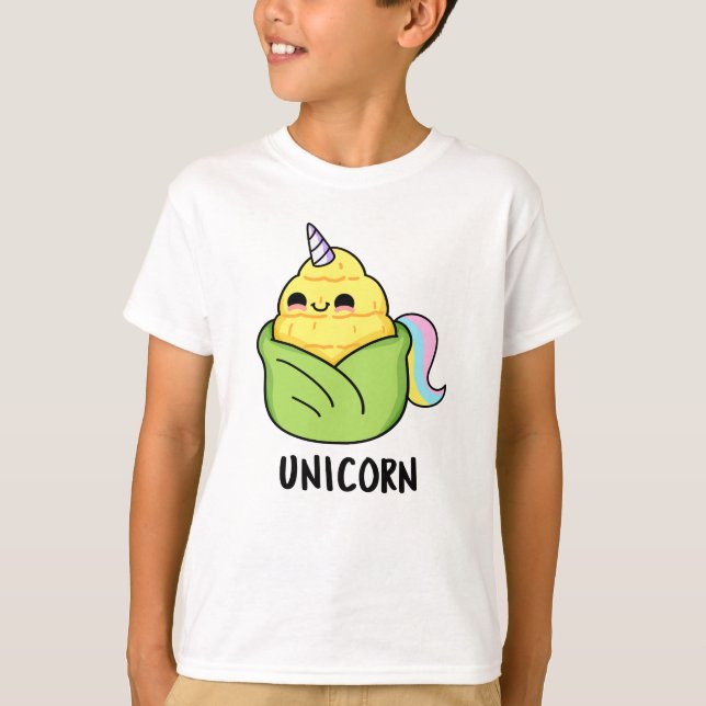 T-shirt Unicorn Funny Baby Corn Pun (Devant)