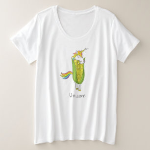 T-shirt Unicorn Funny Corn Women's Plus Size