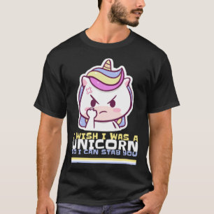 T-SHIRT UNICORN FUNNY J'AIMERAIS ÊTRE UNICORN AFIN DE POUV