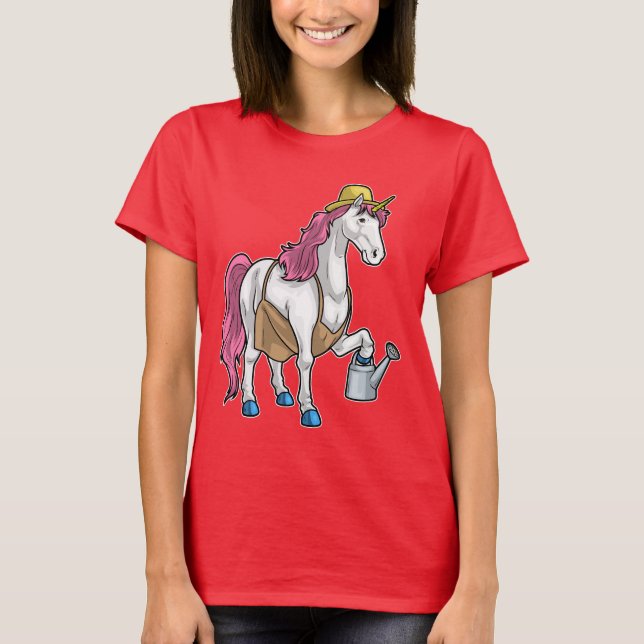 T-shirt Unicorn Gardener Waters can Jardin (Devant)