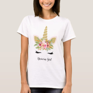 T-shirt Unicorn Girl Outfit Lovely Gold Parties scintillan