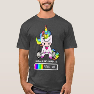 T-shirt Unicorn Gym Installation Muscles Unicorn