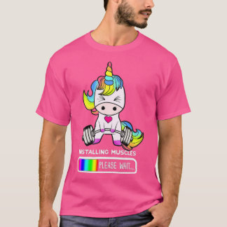 T-shirt Unicorn Gym Installation Muscles Unicorn Weightlif